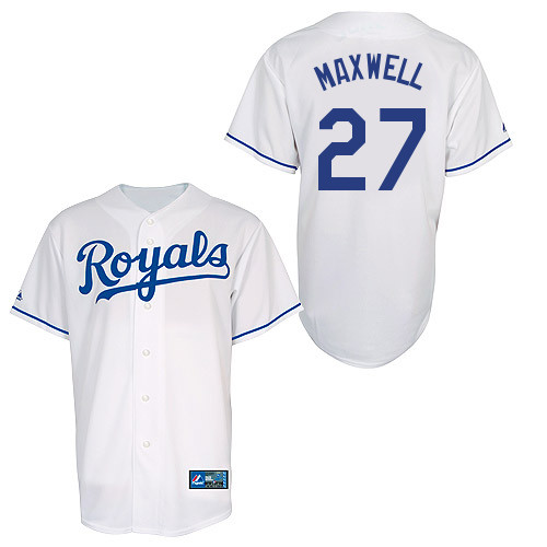 Justin Maxwell #27 Youth Baseball Jersey-Kansas City Royals Authentic Home White Cool Base MLB Jersey